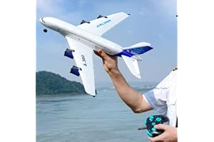FANXMF RC Airbus 747 A380 2.4G Remote Control Electric Plane Four Motor RC Airplane Toy RC Airliner with LED Lights Drop Resistant Aircraft 2 Batteries EPP Airplane for Beginners Kids Gifts (A-380)