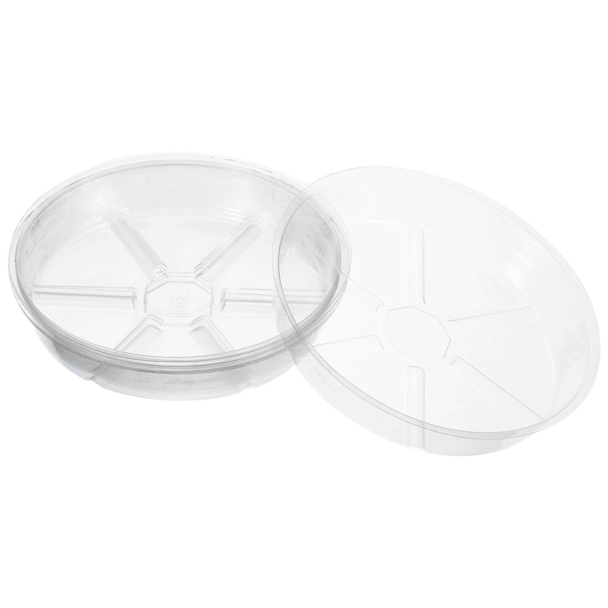 M METERXITY 6 Pack Planter Saucers - Plastic Plant Tray Flower Pots Drip Trays Round Apply to Outdoor/Garden (8 Inch, Clear)