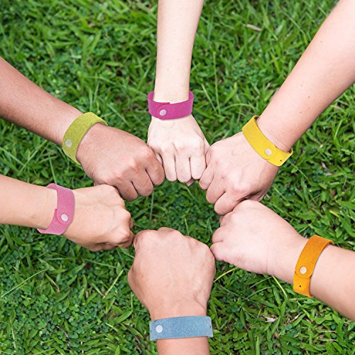 Anti Mosquito Wristband, Repellent Bracelet with Natural Citronella Oil, Safe for Kids, Pack of 6 - Thumbnail 6