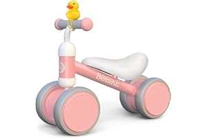 BOBIKE Baby Balance Bike Toys for 10-24 Months Kids Toy Boy and Girls Gifts Toddler Best First Birthday Gift Children Walker No Pedal Infant 4 Wheels Bicycle (Classic, Pink)