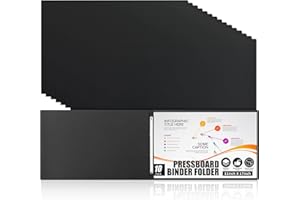 Resurhang 10 Pcs 11x17 Inch Pressboard Report Cover, 3" Capacity Presentation Binder Folder with Metal Prong Paper Fastener to Neatly Bind Reports Proposals Transcripts, Other Documents (Black)