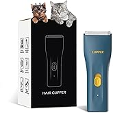 Tileon Dog Grooming Cilppers,Handy & Powerful Pet Electric Hair Trimmer Kits Waterproof Cordless Rechargeable Grooming Shavers for Small Dogs and Cats Green