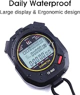LAOPAO Stopwatch 1/100s 60 Lap Memories Large Display Mute Mode Waterproof view 8