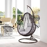 Warmiehomy Hanging Chair Cushion Pad with Pillow - Grey 66x45cm view 3