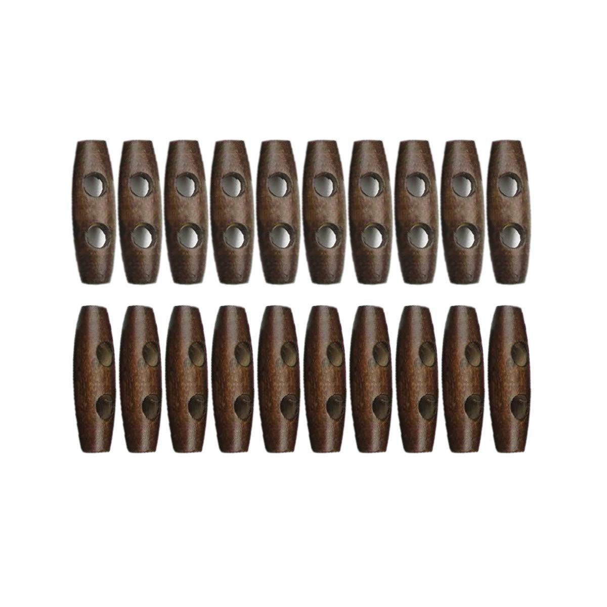 Dark Wooden Toggle Buttons,20pcs 30mm for Sewing, Scrapbooking, Embelishments, Crafts, Shabby Chic, Knitting,Pack of 20