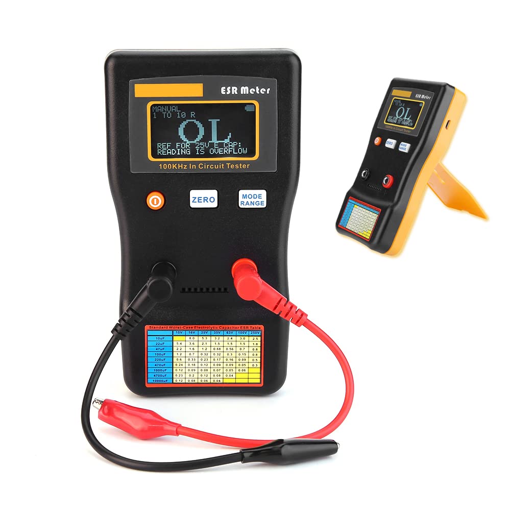 Capacitance Meter, MESR-100 Resistance Capacitance Meter Auto Ranging In Circuit Tester Capacitance Tester