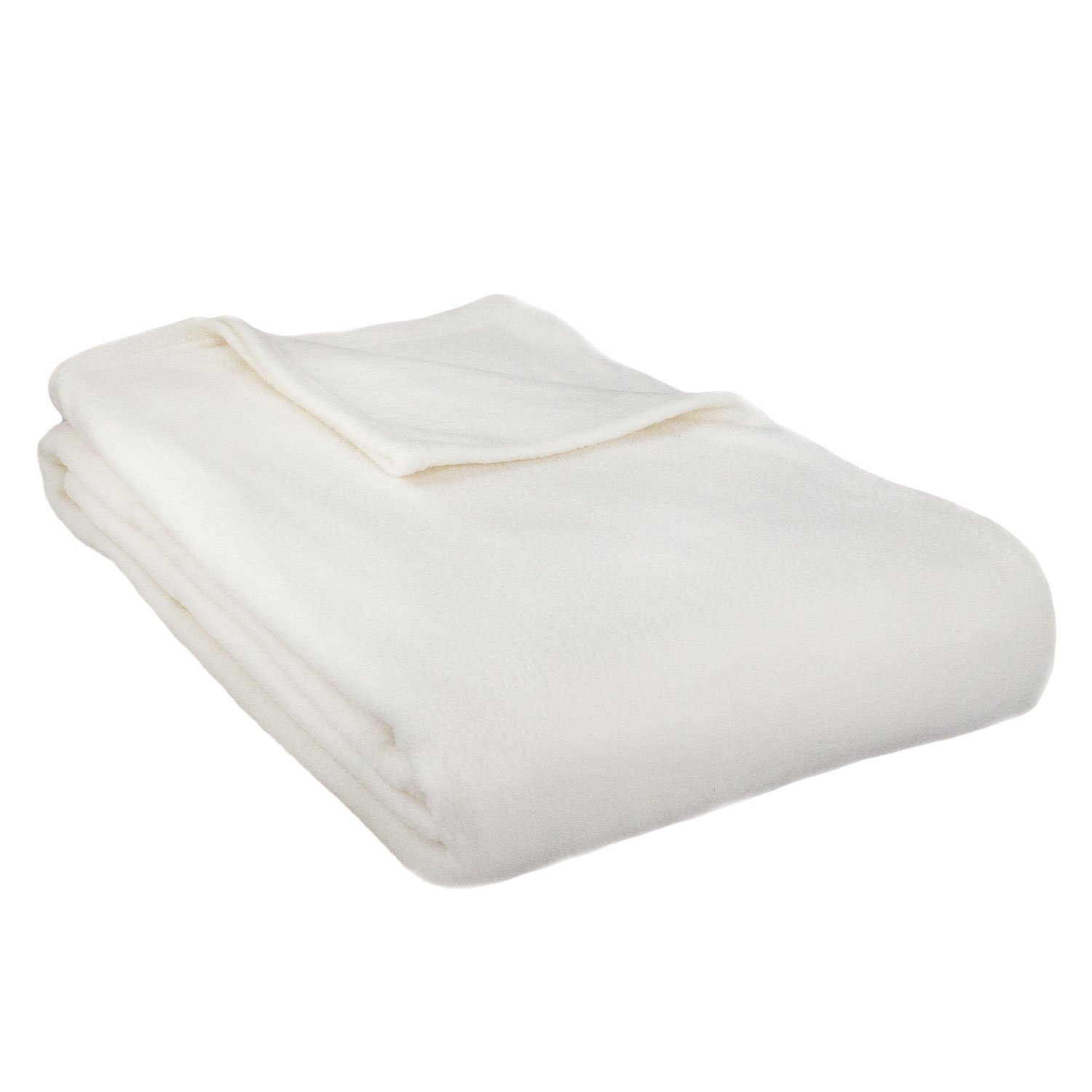 Cozy Fleece Alta Luxury Hotel Fleece Blanket, Full, Ivory