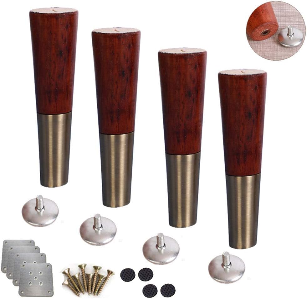 Wooden Furniture Legs, 4Pcs Solid Wood Furniture Replacement Feet