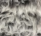 Faux Fur Fabric Long Pile Monkey Shaggy Gray Frost / 60
