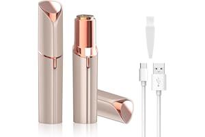 EVOLVIQUE Facial Hair Removal for Women - Mini Travel Face Hair Remover - Electric Shaver Rechargeable Face Trimmer Portable Painless Bikini Razor for Face Lips Chin Armpit Peach Fuzz Arms Legs (Gold)