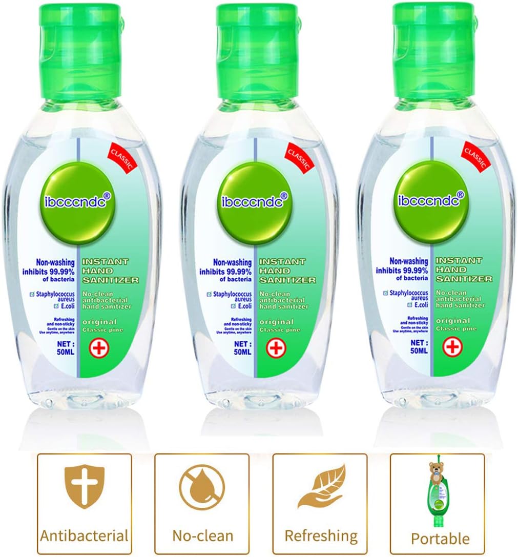 50ML Hand Sanitizers Bulk Travel Size,Non-Rinse Disposable Hand Sanitizer Gel,Effective 99.99% Moisturizing Refreshing Hand Soap (3)