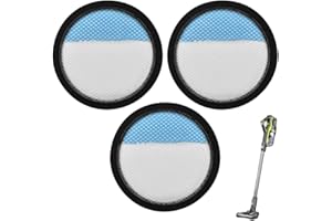 MOUPAA 3 Pcs Washable Filter for Ryobi 18V 1 + Cordless Stick Vacuum PCL720, PBLSV716, PBLSV717 Replacement Parts, Compare to Part A32SV720N