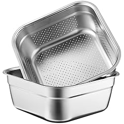 BOSREROY 34.8CM Stainless Steel Square Colander and