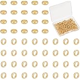 UNICRAFTALE 200Pcs 18K Gold Plated Stainless Steel Round Spacer Beads, 5mm Diameter, 200 Count, Smooth Surface, DIY Jewelry Making Beads