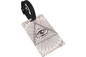 All Seeing Eye of God Triangle Pyramid Luggage Tags, PVC Business Card Size ID Label Sleeves for Suitcase, Backpack, Travel B
