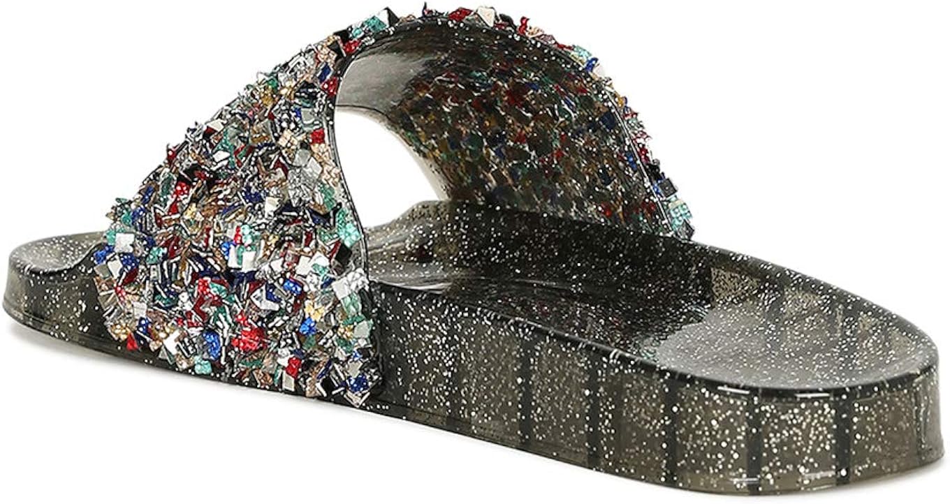 glitter jelly slide sandals