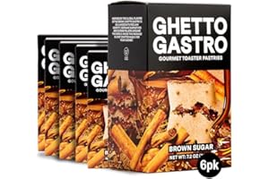 Ghetto Gastro Brown Sugar Toaster Pastries (6-Pack, 24-Bars) - Plant-Based, Vegan & Non-GMO Ingredients, Kosher Certified - Perfect for Breakfast or Snack