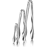 Artaste Rain 18/10 Stainless Steel Utility Tongs, Set of 3, Silver