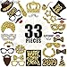 KatchOn New Years Eve Photo Booth Props 2025 - Pack of 33, Glitter NYE Party Supplies | Happy New Year Decorations