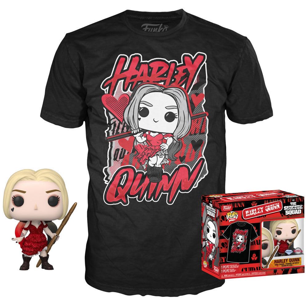 Suicide Squad 2021 POP! & Tee Box (Extra Large) Harley Quinn Diamond Glitter Collection Funko Pop! Vinyl Figure & T-Shirt Box Set