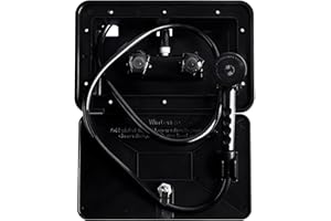 OYMOV RV Exterior Shower Box Kit with Lock for Outside, Outdoor Non-Metallic RV Accessories for RVs, Fifth Wheels, Motorhomes, Travel Trailers, Campers - Black