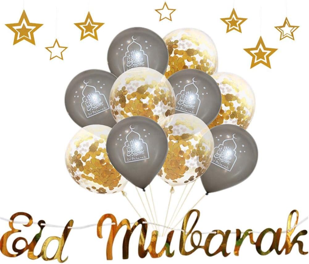 Decorative Balloons Party Balloons Ramadan Decorations Eid Mubarak Sequin Balloons Set for Home Party Wedding Decoration