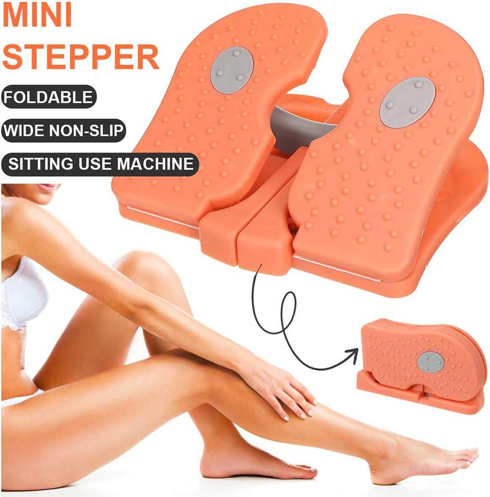 GULU Portable Stepper, Stepper Home Mute Weight Loss Machine in Situ Climbing Foot Machine, Multi-Functional Fitness Equipment,Orange