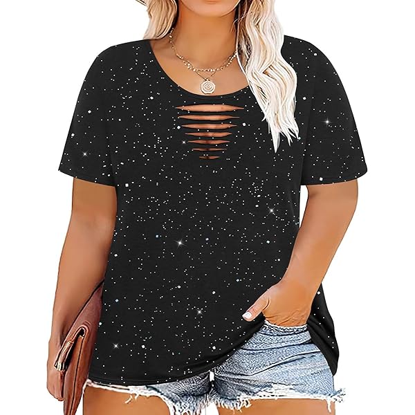 Sparkle Shirt Women CARCOS Plus Size Tops For Woen Long Sleeve