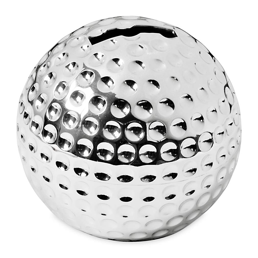 Edzard money box money box golf ball, height 3,1 in, silver plated, tarnish protected