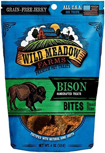 Wild Meadow Farms - Bison Bites - USA Made and Sourced All-Natural Soft Jerky Dog Treats