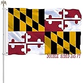 Maryland State Flag 3x5 Outdoor Double Sided MD State Flags Heavy Duty 100% Polyester with 2 Brass Grommets for Outdoor Indoor Wall