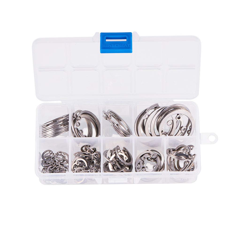 INCREWAY 125pcs Stainless Steel Internal Circlip Snap Retaining Clip Ring Assortment Set-Size: 8mm to 32mm