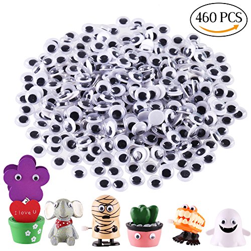 DIYASY 7mm Googly Eyes 460 Pcs Self-Adhesive Wiggle Eyes Bulk Craft Eyes for DIY Crafts