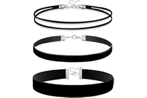 Ronglry 3pcs Black Choker Necklace for Women Black Velvet Choker Set Layered Black Choker Necklaces Classic Chokers for Women Adjustable Gothic Lace Black Collar Necklace for Party Cosplay Christmas Birthday Jewelry Gifts