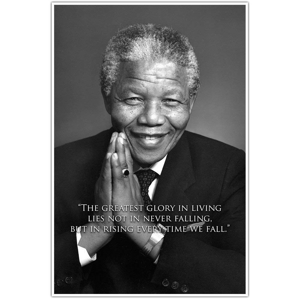 Rise When We Fall Nelson Mandela Quote Poster Rise When We Fall Nelson Mandela Quote Poster