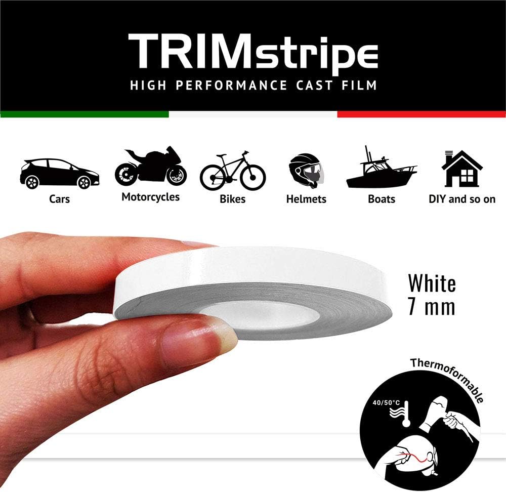 4R Quattroerre.it 10480 Trim Stripes Adhesive Strips for Cars White, 7 mm x 10 mt - Image 3