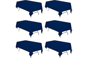 BRILLMAX 6 Pack Navy Blue Tablecloths for 6 Foot Rectangle Tables 60 x 102 Inch - 6ft Rectangular Bulk Linen Polyester Fabric Washable Long for Wedding Reception Banquet Party Buffet Restaurant