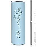 Sunmdecor 20oz Floral Tumbler with Lid and Straw - Double Wall Insulation Stainless Steel Cups For Hot or Cold Beverages, Perfect For Travel, Office, and Christmas Gifts