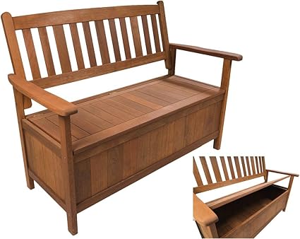 Habitat Et Jardin Banc Coffre De Jardin Manille Mapel 2 Places Bois Naturel Amazon Fr Jardin