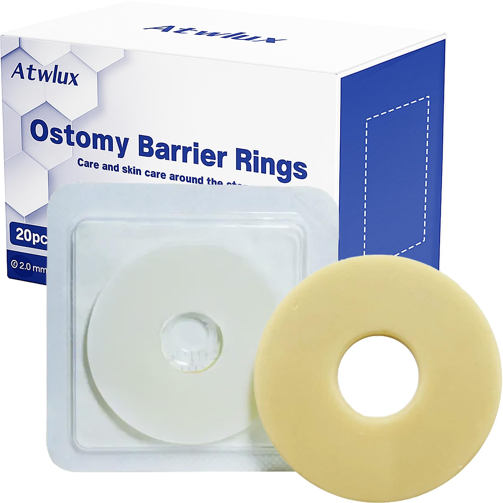 Photo 1 of 20PCS Ostomy Barrier Rings, Medical Hydrocolloid Ostomy Supplies, Moldable Ostomy Ring, Leak-Free Skin Extender Rings, Stoma Protector Seal for Colostomy Bags