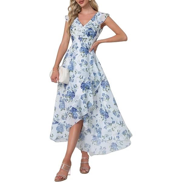 London Times Women's Sleeveless Maxi Dress - V-Neck Empire Waist, Floor Length Casual Wedding Guest Dress