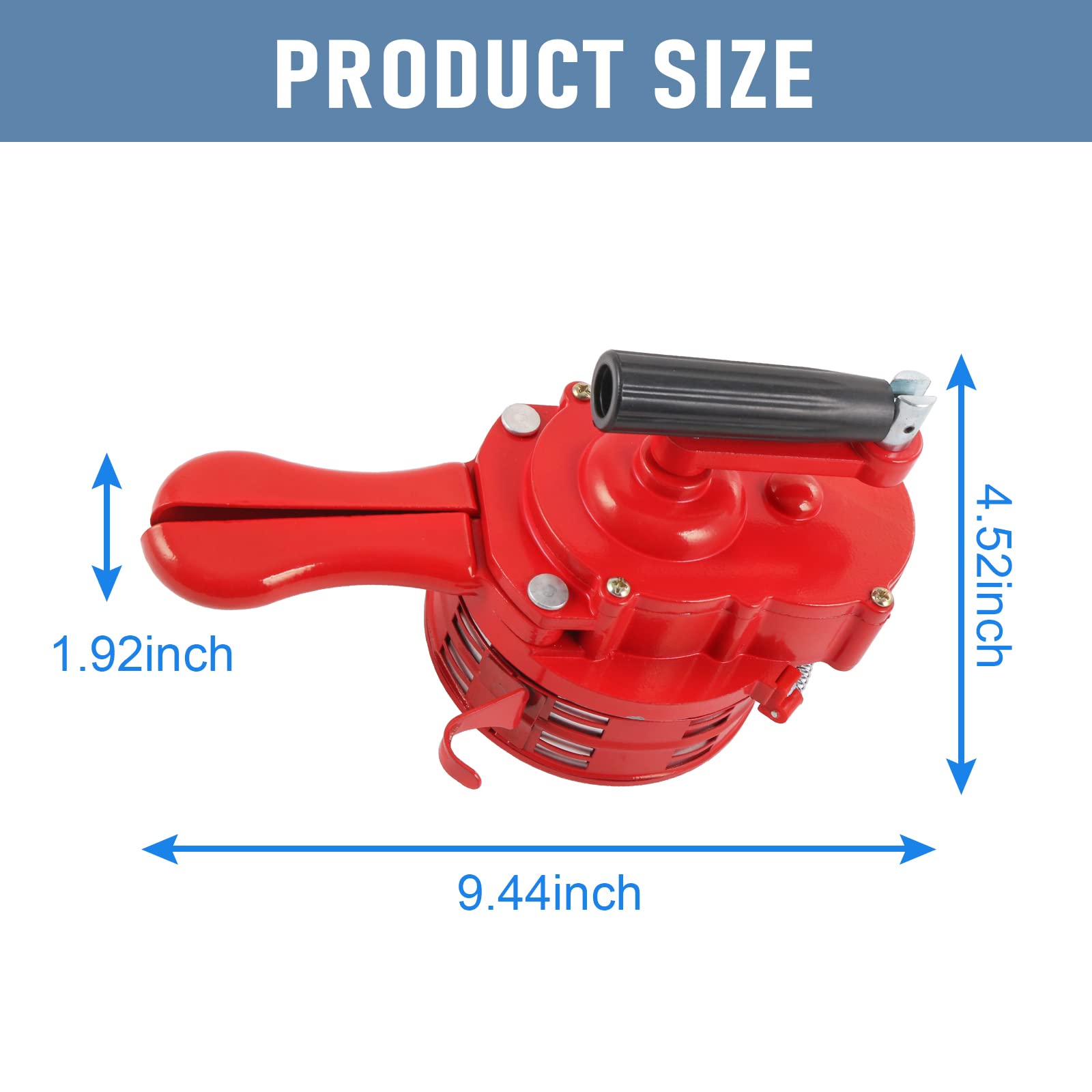 Metal Hand Crank Siren Horn, Manual Handheld Air Raid Siren, Portable Loud Emergency Safety Siren, Red
