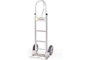 HaulPro Heavy Duty Hand Truck with Vertical Loop Handle - Aluminum Dolly Cart for Moving - 500 Pound Capacity - 10" Rubber Wheels - 52.25" H x 17.5" W with 17.75" x 9.5" Diecast Nose Plate