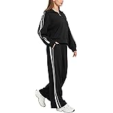 MOOSLOVER Women 2 Piece Lounge Matching Sets Modal Oversized Sweatshirt Wide leg Sweatpants Baggy Tracksuit