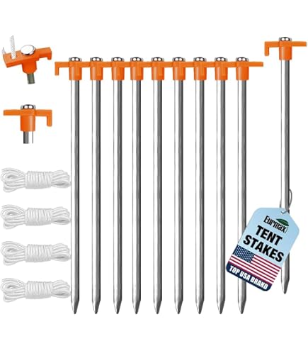 ARRYNTHEON 12 Inch Rebar Stakes 16 Pack J Hook Heavy Duty Ground Anchors