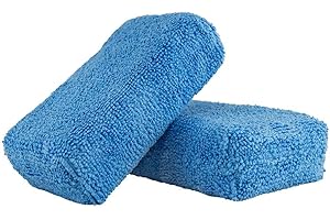 Chemical Guys Premium Grade Microfiber Applicator, Blue (Pack of 2)