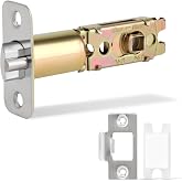 Adjustable Deadlatch 2-3/8'' or 2-3/4'', Keyed Entry Door Lock 45&deg; Turning Angle Replacement Latch and Strike with Dust Box,Smart Door Lock Deadlatch