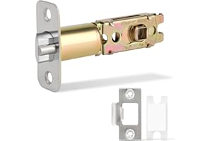 LOQRON Adjustable Deadlatch 2-3/8'' or 2-3/4'', Keyed Entry Door Lock 45° Turning Angle Replacement Latch and Strike with Dust Box,Smart Door Lock Deadlatch