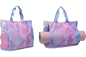 FATOLXX Waterproof Travel Yoga Gym Tote Bag for Women With Yoga Mat Holder Carrier & Wet Pocket Fits Your All Stuff for Pilates,Hot Yoga,Gym,Home Fitness,Travel, Swimming and Daily Use