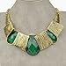 Less Like Gothic Green Resin Cameo Chunky Bib Statement Necklace Pendant
